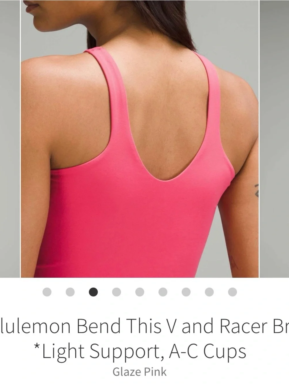 lululemon athletica Vibrant Pink Racerback Crop Sports Bra
